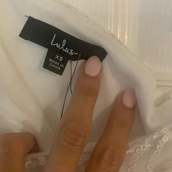 NWT Madina White Sequin One-Shoulder Bodycon Mini Dress - Picture 9 of 11